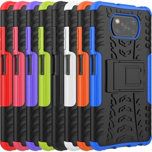 Heavy Duty Armor Rugged Shockproof Case For Xiaomi Poco X3 NFC X2 F2 Pro 2 in 1 PC + TPU Stand Back Cover Coque Fundas