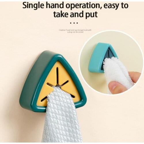 Towel Rack Holder Wall-mounted Free Punch Storage Hook Shelf Kitchen Hand Towel Dish Cloth Plug Rag Hanger Kitchen Bathroom Tool