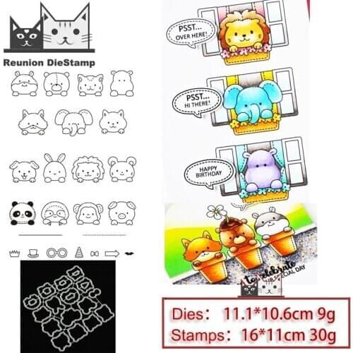 Reunion Animal Head Metal Cutting Dies and Stamps Stencil for DIY Scrapbooking Photo Album Embossing Decorative Paper Card