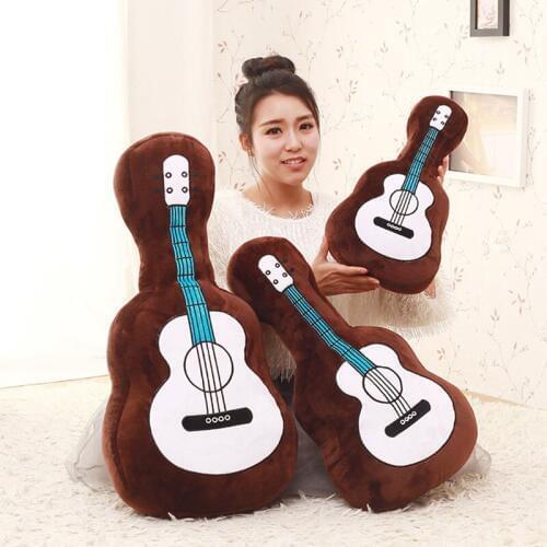 1pcs Creative Plush Toy Simulation 3D Guitar Pillow Fashion Cute Home Decoration Textile Bedroom Bedding Supplies Pillows