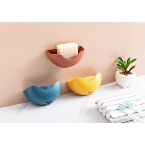 1PC Portable Plastic Soap Dishes Drain Sponge Holder Soap Storage Rack Container Toilet Hook Bathroom Organizer Accessory QA 186