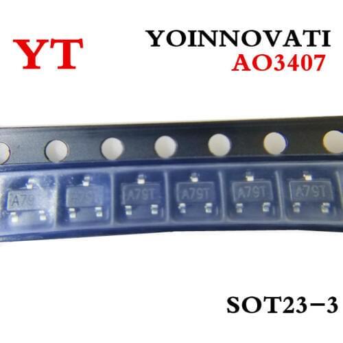 100PCS/LOT P-channel AO3407 word A79T 4.3A/30V SOT23 MOSFET P-CH
