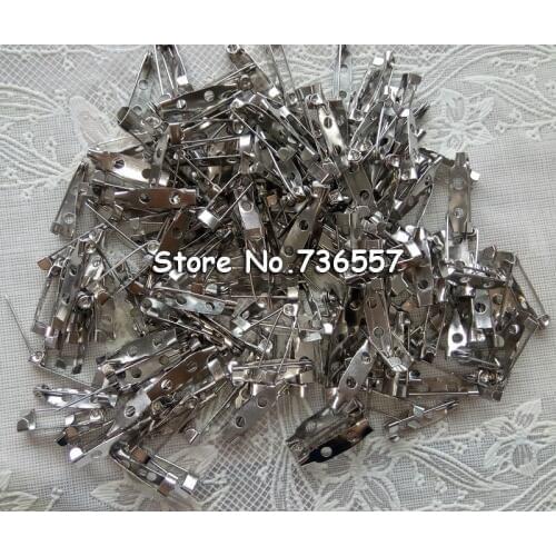 1000pcs 20mm Safety Lock Back bar Pin DIY brooch base, Dual Brooch Back Base With Safety Pin use for brooch and hair jewelry