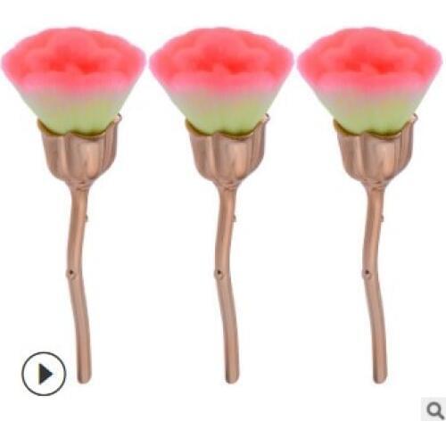 20pcs/lot Rose Electroplating Foundation Brush Synthetic Fiber Cosmetic Brush Traceless Make-up Appliances Cosmetic Tools HA500