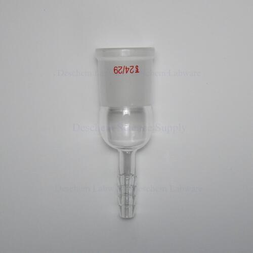 24/29,Glass Socket Adapter To Rubber Tube,Straight Connection,Hose Inlet Adapter