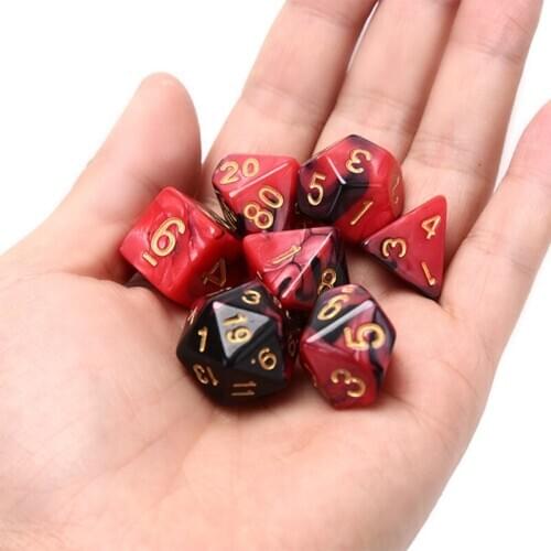 7pcs/set Acrylic Dice Set Different Shapes Digital Dice for RPG MTG DND Board Game Role Playing Games