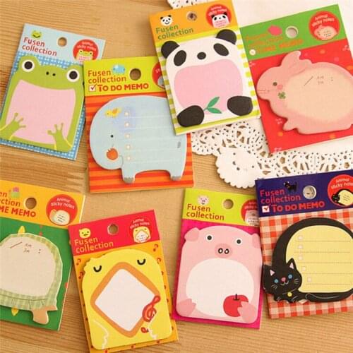 8Pcs Animal Cat Panda Cute Kawaii Sticky Notes Memo Pad School Supplies