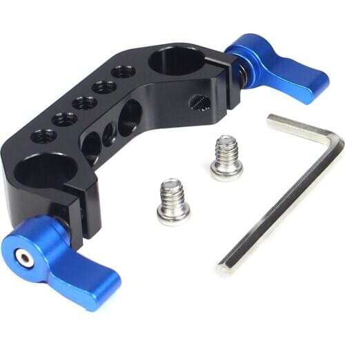 Feichao 15mm Dual Rod Clamp Rail Mount Adapter with 1/4"-20 Thread Knob Screw for DLSR Camera Rig Cage Lens Support Photography