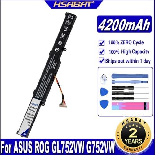 HSABAT A41N1501 4200mAh Battery for ASUS GL752JW GL752 GL752VL GL752VW N552 N552V N552VW N752 N752V N752VW N752VX A41LK9H