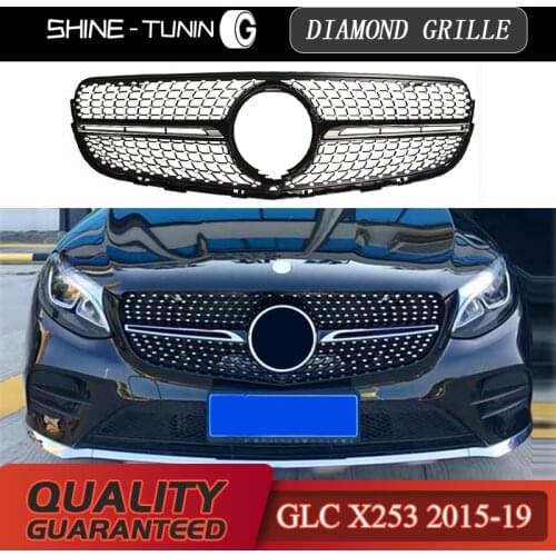 Diamond Grille Suitable for M-BENZ GLC class W253 X253 GLC200 GLC250 GLC300 silver/black Grille