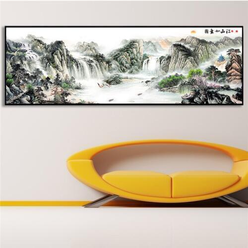 5D DIY Diamond Painting Chinese landscape painting Diamond Embroidery icons full square round diamonds big size home decor
