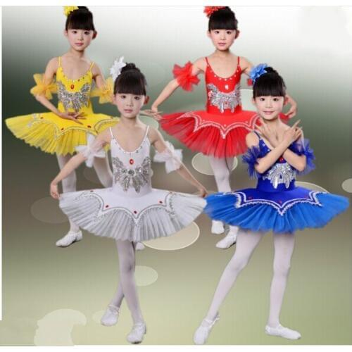 Ballet Dress for Children Gymnastics Leotard Girls Kids Gown Professional Tutu Dance 4 Color Leotard Costume