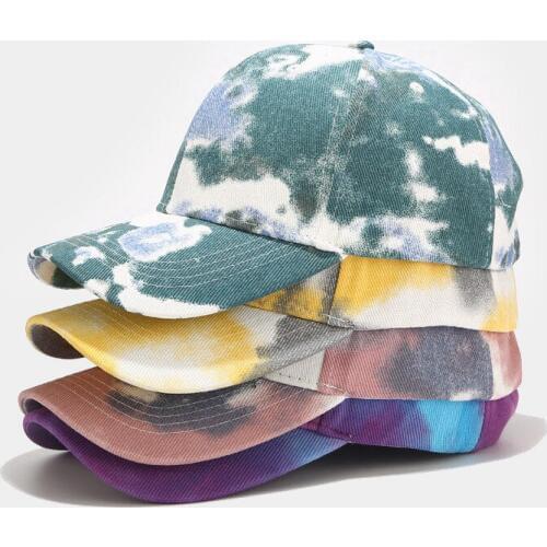 New Fashion Tie-Dye Baseball Cap Spring Men Women Trend Lovers Colorful Snapback Hat Outdoor Adjustable Sun Graffiti Bone Cap