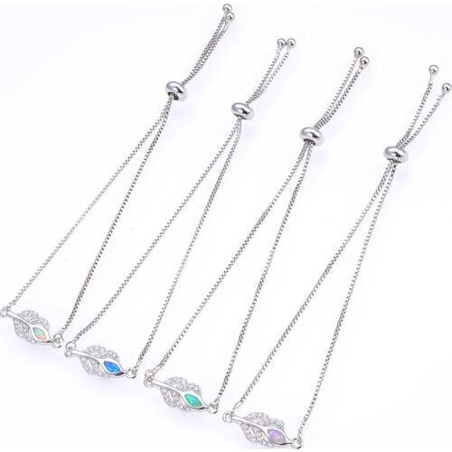 KAMAF 2019 new leaf Opal can be adjusted to 11-22cm bracelet 4 colors can be mixed