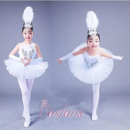 Kids costume girls ballet dress Kids Professional Dance Tutu Ballet dance tutu dress with headwear high quality free shipping
