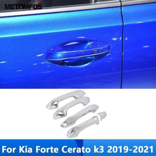 For Kia Forte Cerato k3 2019 2020 2021 Carbon Fiber Door Handle Cap Cover Molding Trim Sticker Exterior Accessories Car Styling