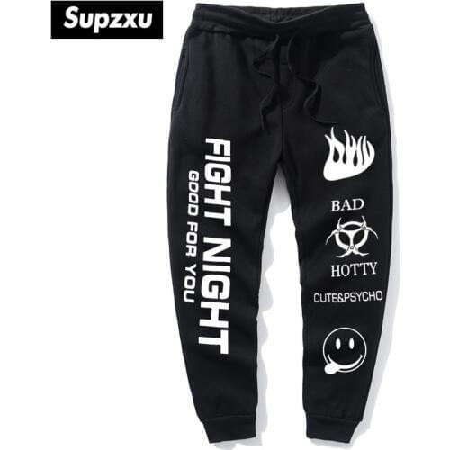 Hot selling knitted high waist printed ankle length sports pants women white streetwear trousers women autumn and winter fashion