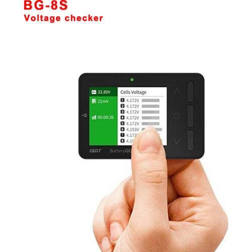 ISDT BattGo BG-8S Battery Meter, LCD Display Digital Battery Capacity Checker Battery Balancer Battery Tester for LiPo/Life etc
