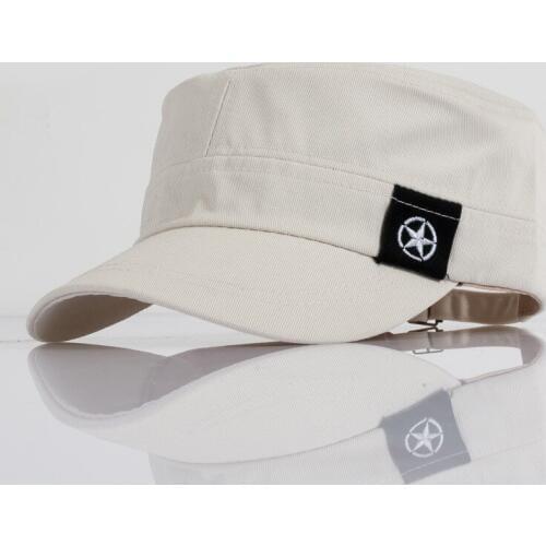 Men Summer Five-Pointed Star Army Caps Adjustable Spring Baseball Fashion Classic Cotton Flat Top Military Hat For Women Outdoor