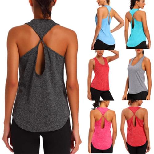 2020 Sleeveless Racerback Yoga Vest Sport Singlet Women Athletic Fitness Sport Tank Tops Gym Running Training Yoga Shirts