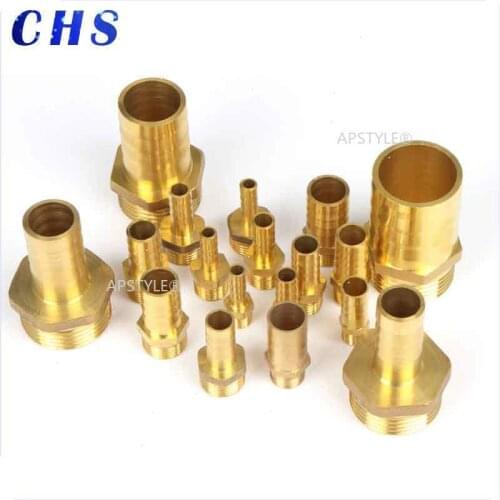 Brass Pipe Fitting 4mm 6mm 8mm 10mm 12mm 19mm Hose Barb Tail 1/8" 1/4" 1/2" 3/8" BSP Male Connector Joint Copper Coupler Adapter