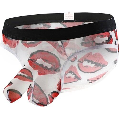 Mnes Print Underwear Briefs Male Elephant Nose Exotic Underpants Low-rise Bulge U Pouch Underwear Breathable Trunks