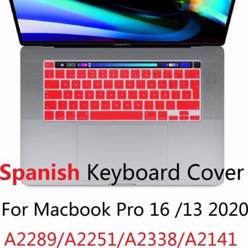 Soft for Macbook Pro 16 A2141 Pro 13 2020 M1 Chip A2338 Spanish EU US Keyboard Cover Silicon A2251 A2289 Keyboard Protector Skin