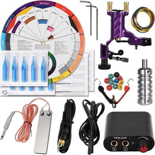Maquina De Tatuar Kit Tattoo Set Rotary Professional Black Power Supply Color Wheel Machine A Tatouer Tatouage Tatuagem Tatto