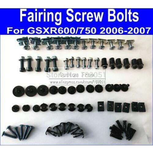 New Motorcycle Fairing common screw bolts set for SUZUKI GSXR 600 750 K6 2006 2007 GSXR600 GSXR750 06 07 black fairings bolt scr
