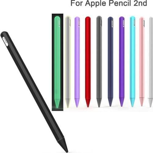 New Protective Skin Soft Silicone Case Nib Cover Sleeve Wrap Tip Holder For Apple Pencil 2 iPad Pro Soft Candy Color Dust Proof