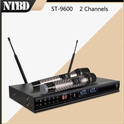 NTBD Professional for Stage Performance Hip Hop Home KTV School Party Show Rap ST-9600 Dual Wireless Microphone fashion design