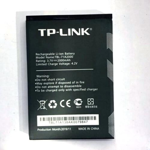3.7V 2000MAH Original battery for TP-LINK TP-LINK TL-TR861 761 M5350 TBL-71A2000 wifi router Batterie