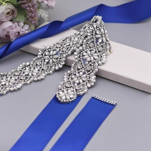 S04B Width Rhinestone Waistband Bridal Wedding Belts Bride Bridesmaid Dresses Accessories Women Prom Evening Dresses Belt Sash
