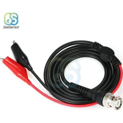 BNC Q9 Male Plug Connector Dual Alligator Clip Oscilloscope Probe Test Leads Crocodile Clips Cable Oscilloscope Accessories