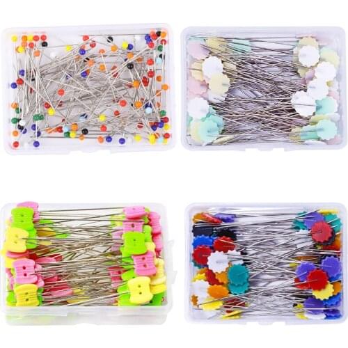 LMDZ 50/100Pcs Box Pins Fixed Positioning Needle Sewing Marker Needle Dressmaking Pins DIY Handmade Make Garment Accessory