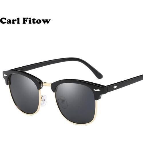 Classic Brand Polarized Sunglasses Men Women Half Metal Mirror Unisex Sun Glasses Gafas De Sol UV400