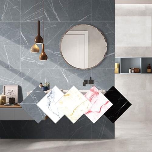 Modern Self Adhesive Waterproof Tile Floor Sticker Marble Bathroom Floor Wallpaper PVC Bedroom Wall Sticker Room Home Decoration