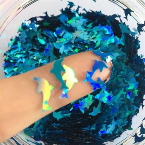 Ultrathin 3D Sequin 10mm Mini Dolphin Shape Loose PET Sequins DIY Handmade Level Stage Performances Garment Sewing Accessorie 8g