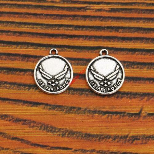 US are Force Charm Pendant fit Bracelet Necklace Tibetan Silver Plated Jewelry DIY Making Accessories 17x15mm 10pcs