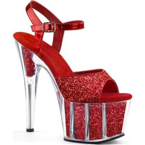 Evening high heels 15cm sexy sandals, pink wedding shoes with thin heels, fashion stage walking sandals