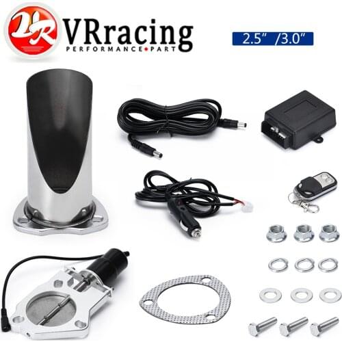 2.5" / 3" Cutout Stainless Steel Exhaust Cut Out Header Be Cut Pipe Electric Valve Exhaust Tip Muffler Kit With Remote Control