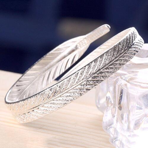 Womens Vintage Silver Plated Feather Cuff Bracelet Adjustable Opening Bangle Jewelry AQ9Z bangles for girls браслеты дружбы