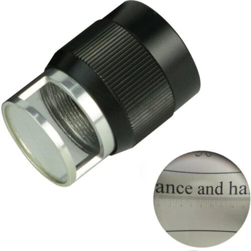 Magnification 10X Portable Cylinder Magnifier Pocket Jewelry Loupe Optical Glass Lens Scale Printing Magnifying Glass