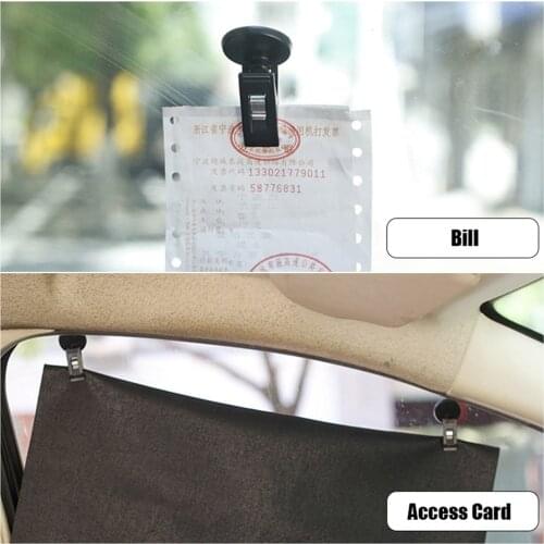 2pcs Car Parking Ticket Permit Clip Car Window Mount Suction Cup Tickets Folder Removable Hook Holder For Sun Shade Card Cloth