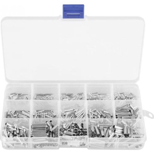 700Pcs 14 Values 10-22 AWG Non-insulated Ferrule Copper Terminals Assortment Kit for Wire Cable