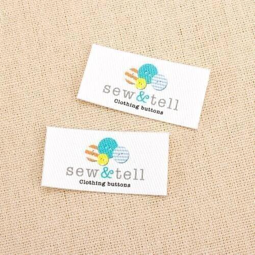 75 Custom Iron Labels, Logo or Text, Organic Cotton Fabric Name Label，Customized with Your Name，Button (TB0117)