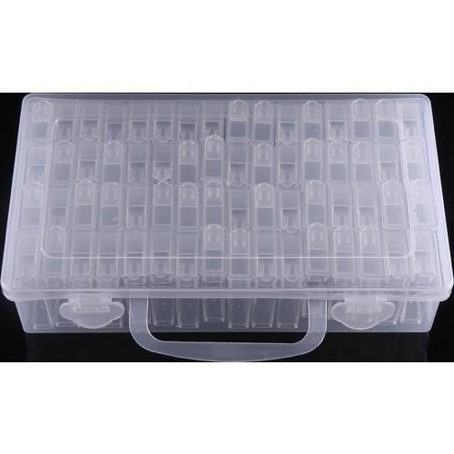 Diamond Painting Accessories 64 Grid Container Box DIY Diamond Embroidery Mosaic Tools Bead Transparent Plastic Drill Storage