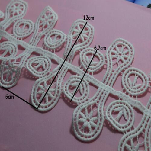2yards/lot)white openwork water soluble Hight quality lace fabrics embroidered lace trim
