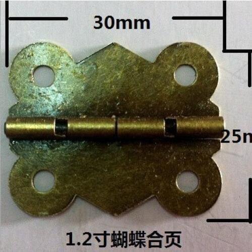 Free Shipping-50pcs Antique Bronze 4 Holes Door Butt Hinges 30*25mm