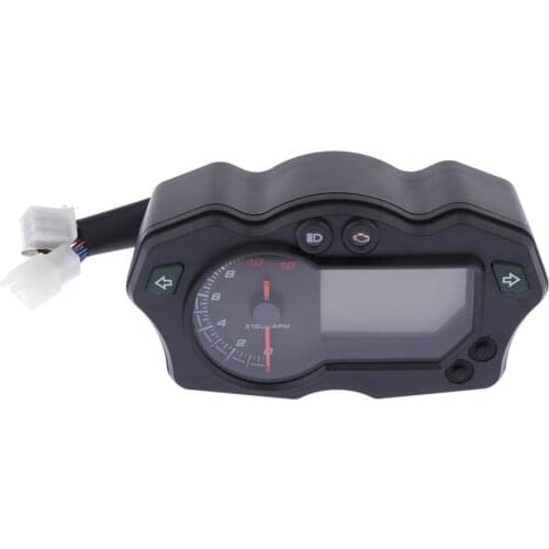 MagiDeal Motorcycle Digital LCD Speedometer Odometer Tachometer Gauges